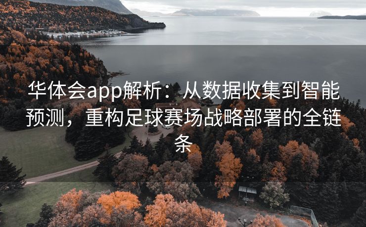 华体会app解析：从数据收集到智能预测，重构足球赛场战略部署的全链条