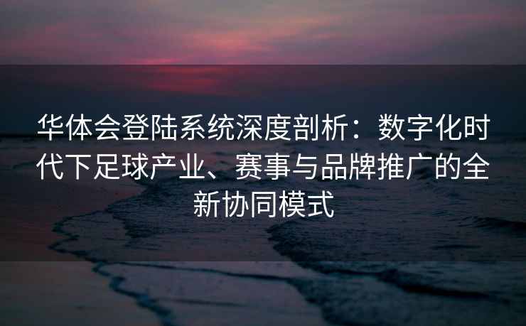 华体会登陆系统深度剖析：数字化时代下足球产业、赛事与品牌推广的全新协同模式